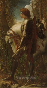  symbolist Oil Painting - Sir Galahad symbolist George Frederic Watts